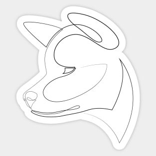 Akita Inu - one line dog Sticker